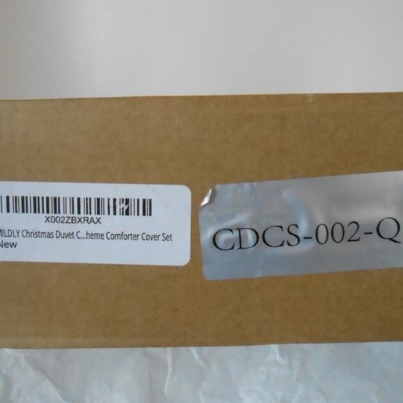 Mildly Merry Christmas Deer Snowflakes Themed Duvet Comforter Cover Set-Queen - Picture 5 of 5